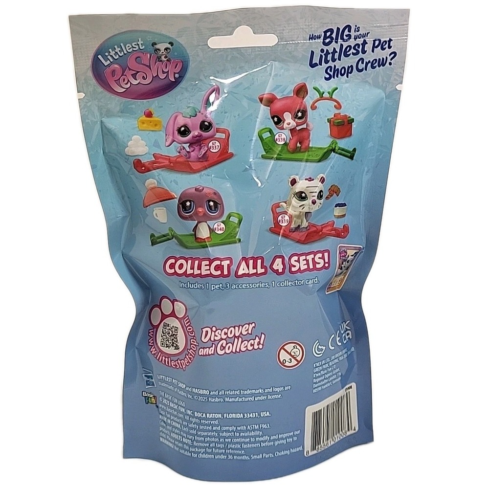 2025 Sleigh All Day Littlest Pet Shop G7 - Snow Leopard #339 - Sealed Bag! Toy - Picture 3 of 5